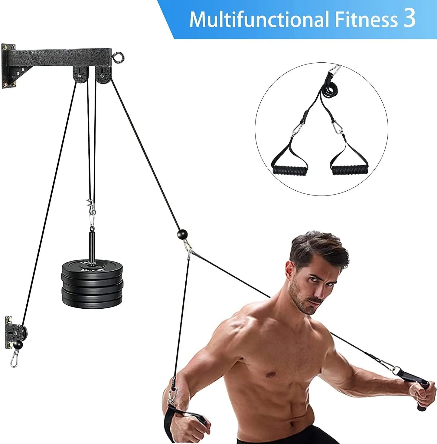 Bandas Elasticas Fitness Equipment DIY Pulley Cable Machine Attachment