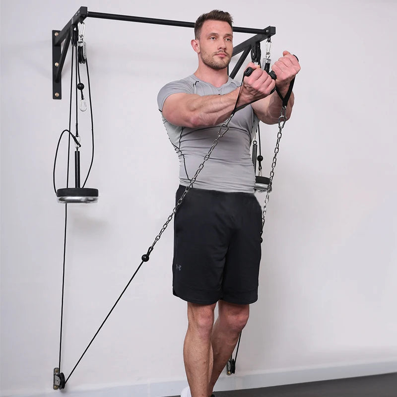 Wall Mounted DIY Fitness Pulley Cable Machine