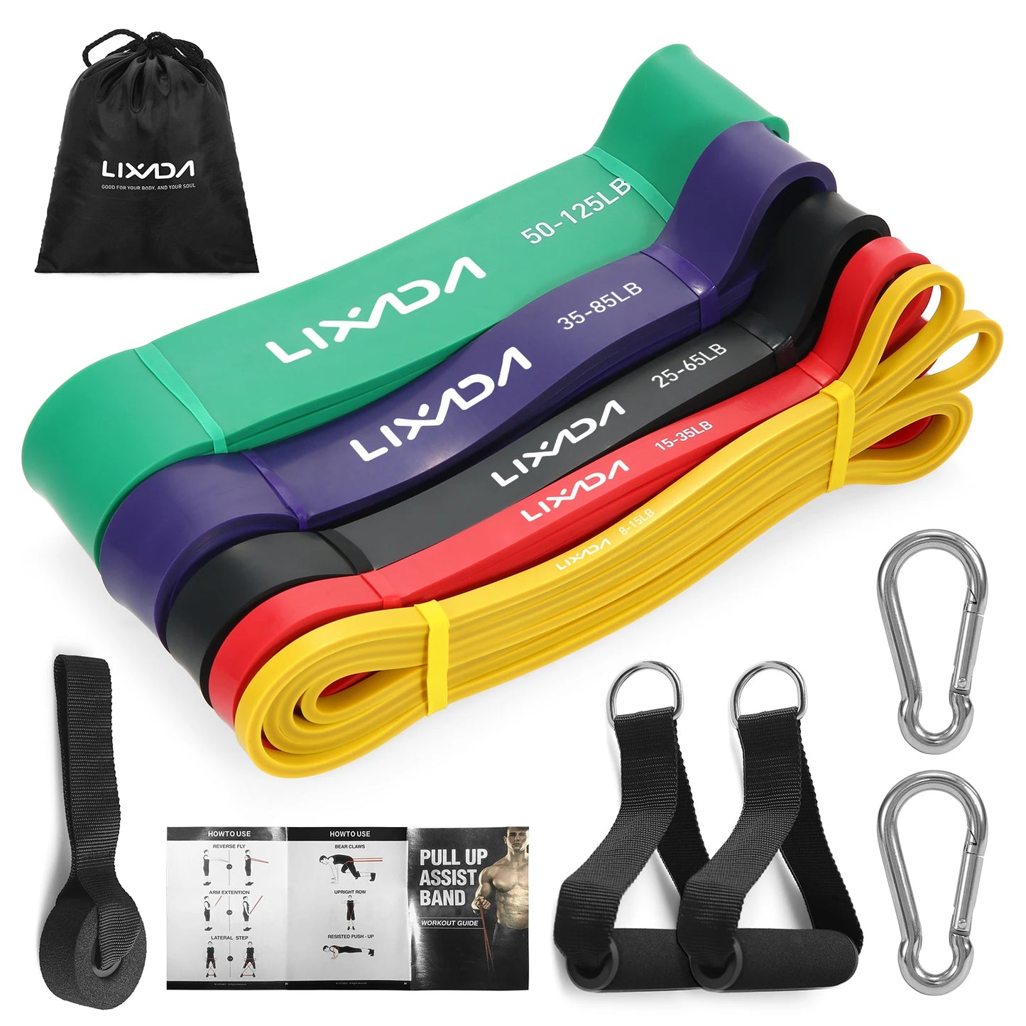 LIXADA 3/5 Pcs Resistance Bands Set