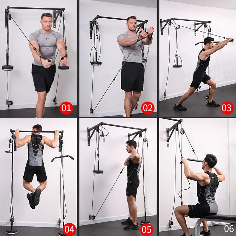 Wall Mounted DIY Fitness Pulley Cable Machine