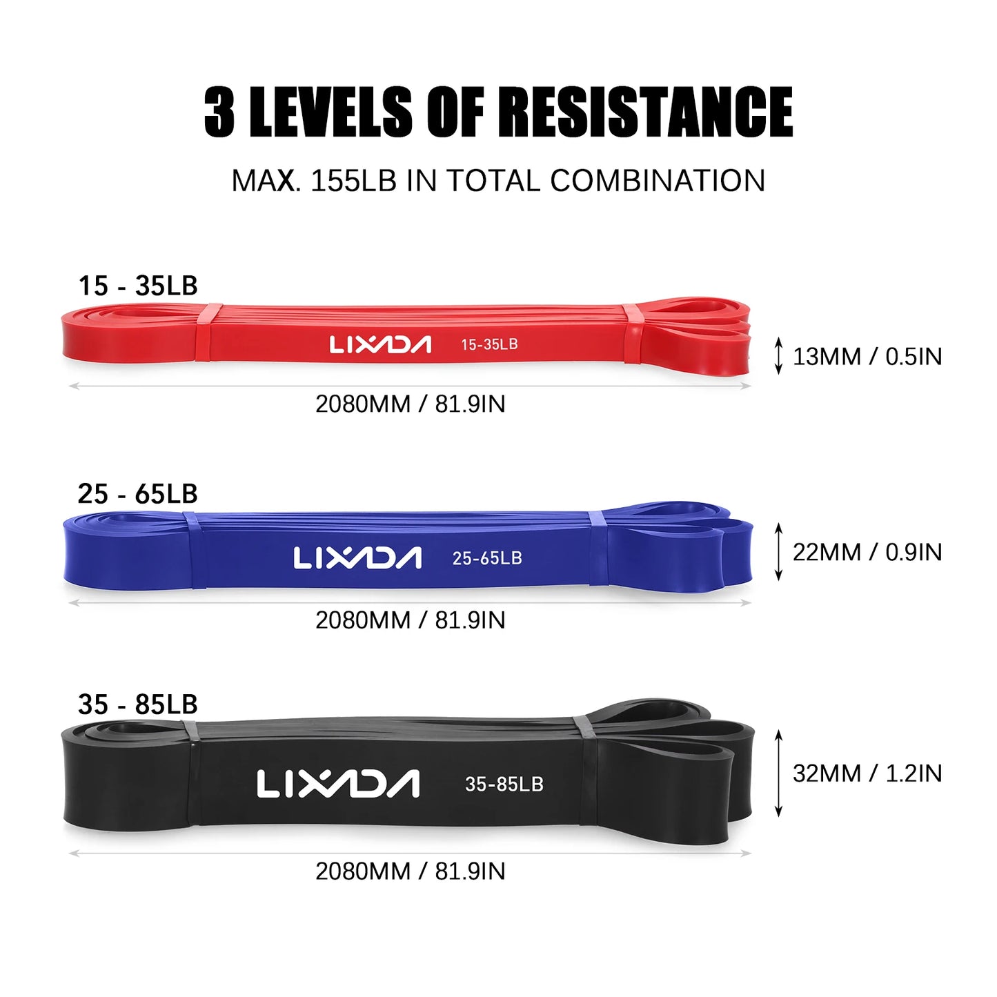 LIXADA 3/5 Pcs Resistance Bands Set