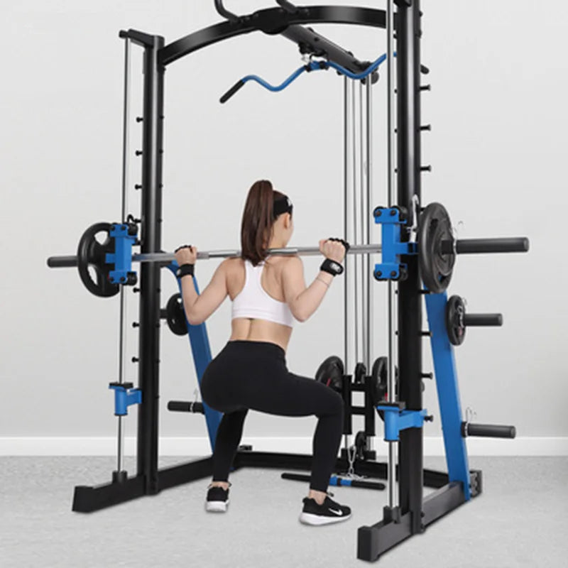 Smith machine gym squat rack comprehensive trainer bench