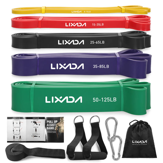 LIXADA 3/5 Pcs Resistance Bands Set Pull Up Loop Bands