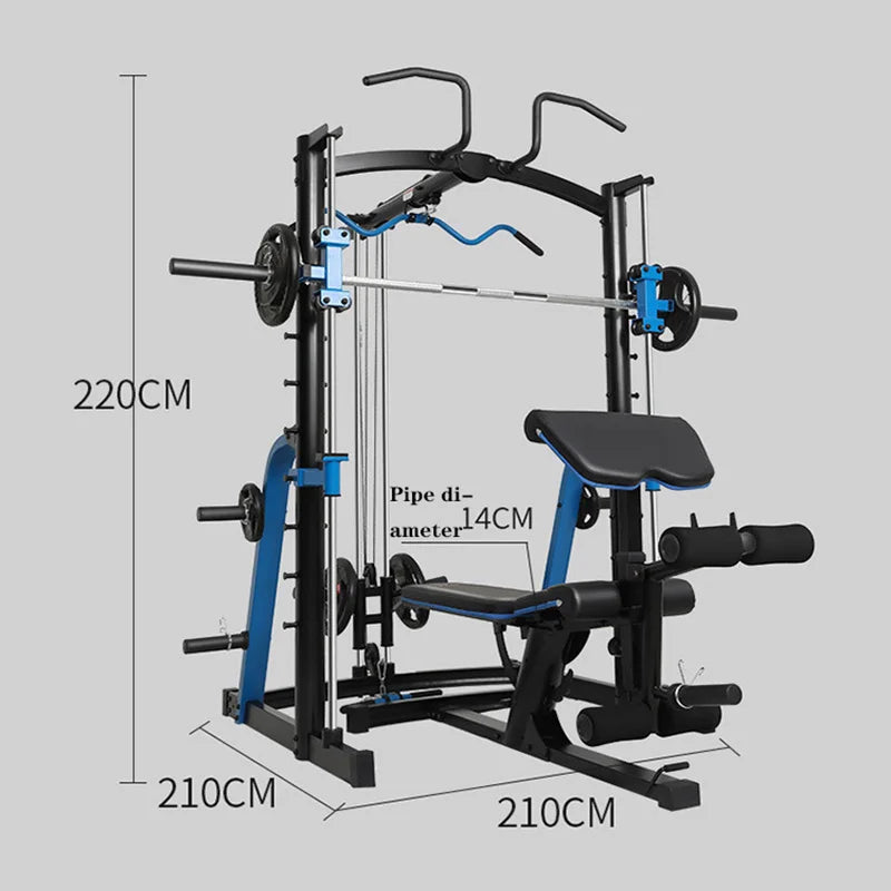 Smith machine gym squat rack comprehensive trainer bench