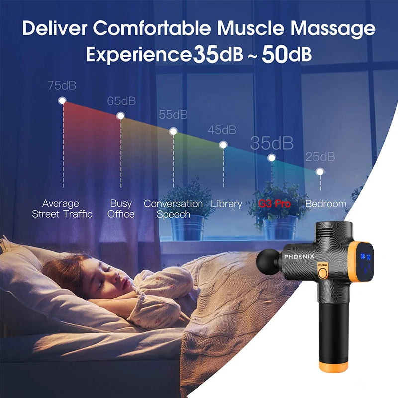 Phoenix A2 Massage Gun Muscle Relaxation Deep Tissue Massager Dynamic Therapy Vibrator Shaping Pain Relief Back Foot Massager