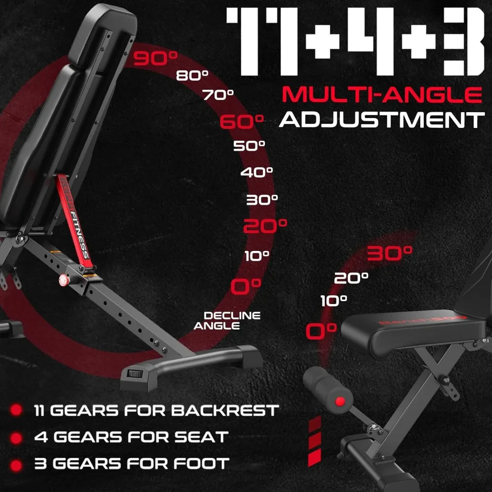 Adjustable Weight Bench, Foldable Workout Bench