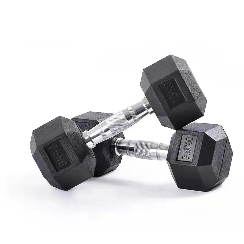 Fitness equipment hex fixed dumbbell men's fitness home gym commercial package glue dumbbell set