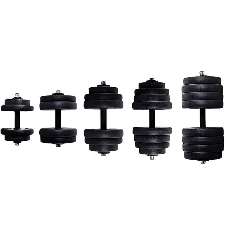 cement dumbbell with PVC bar 10kg 20kg 30kg 40kg for weightlifting sale