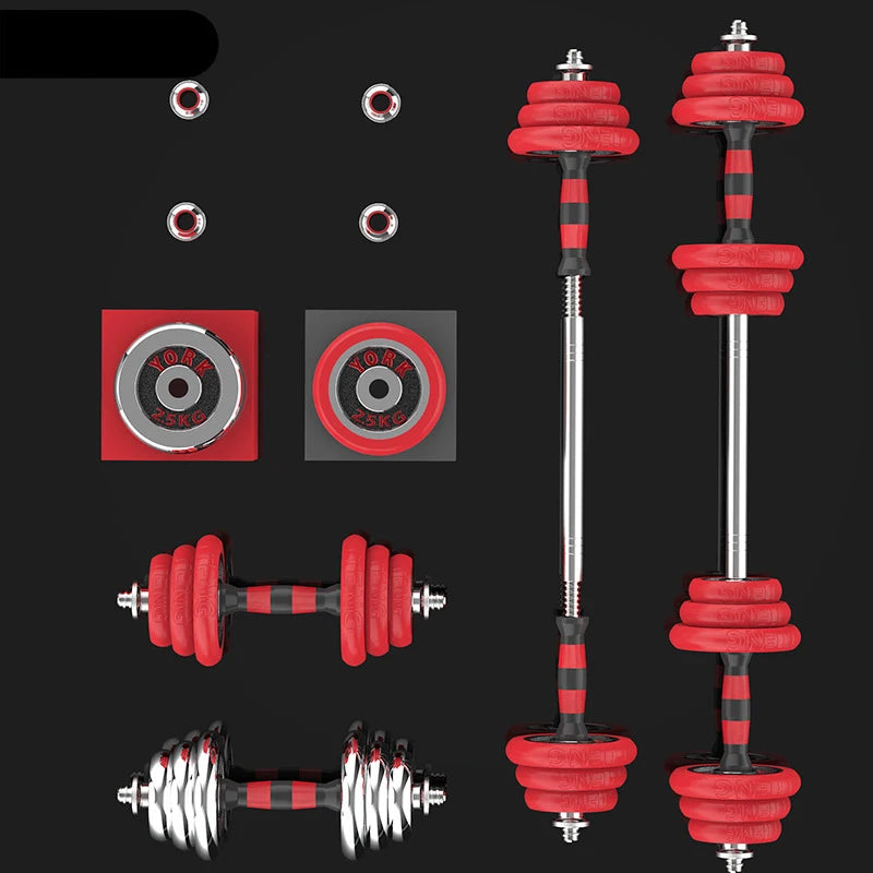 MIYAUP-Adjustable Barbell Dumbbells, Pure Iron, Black Paint, Red Letter, Solid Fitness, Promotion, 30kg, 50kg