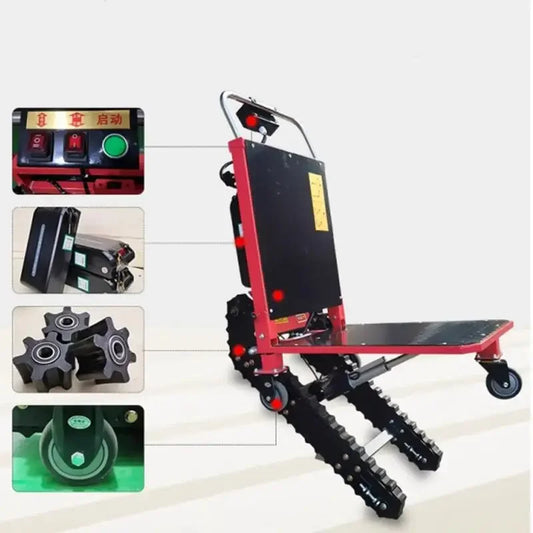 Electric Stair Climbing Truck Silent Folding Building Materials Heavy Duty Truck Up and Down Stair Truck Crawler Trolley