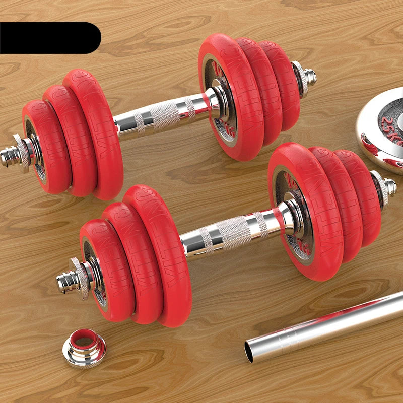 MIYAUP-Adjustable Barbell Dumbbells, Pure Iron, Black Paint, Red Letter, Solid Fitness, Promotion, 30kg, 50kg