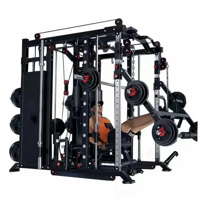 Body Building Smith Machine Multi Function Trainer Home Exercise Power Cage Squat Rack Sports Center Gym Fitness Equipment