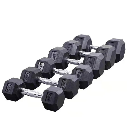 Fitness equipment hex fixed dumbbell men's fitness home gym commercial package glue dumbbell set