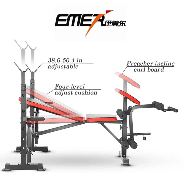 Home Gym Equipment Strength Training Power Rack Weight Lifting Bench with Squat Rack,sit up bench