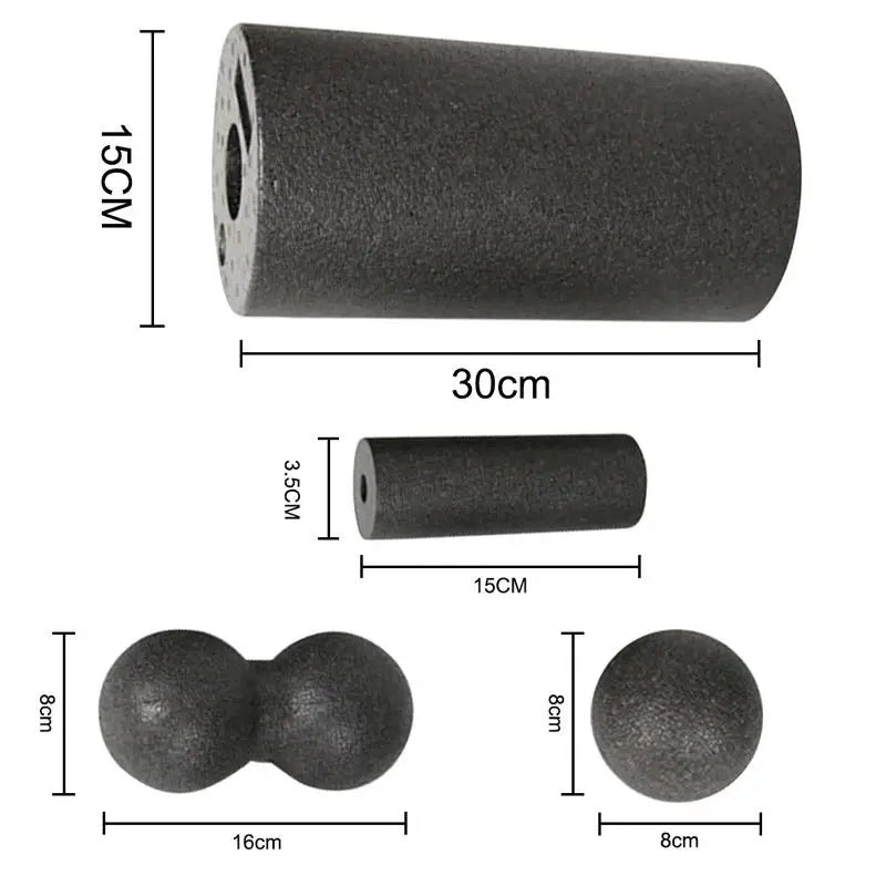 4pcs Yoga Massage Roller & Fitness Ball Foam