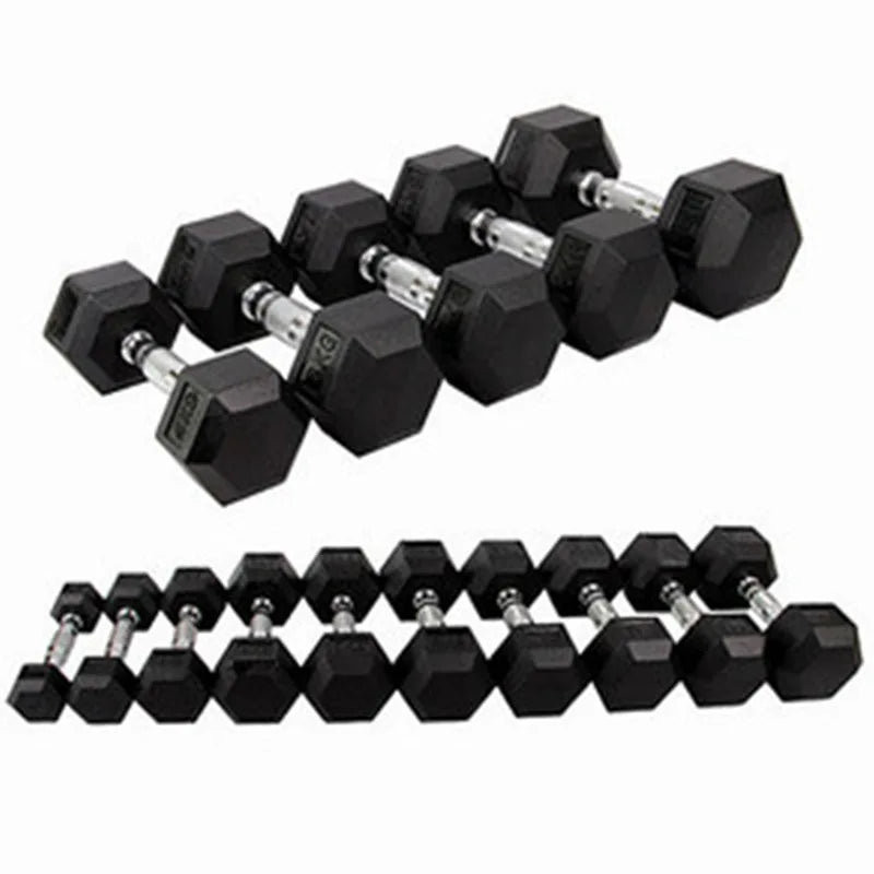 Fitness equipment hex fixed dumbbell men's fitness home gym commercial package glue dumbbell set