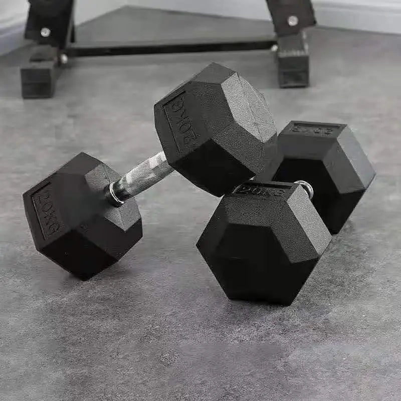 MIYAUP Factory Direct Sales Gym Rubber Coated Hexagonal Dumbbells Home Fitness Training Arm Muscles Environmental Fitness Equipm