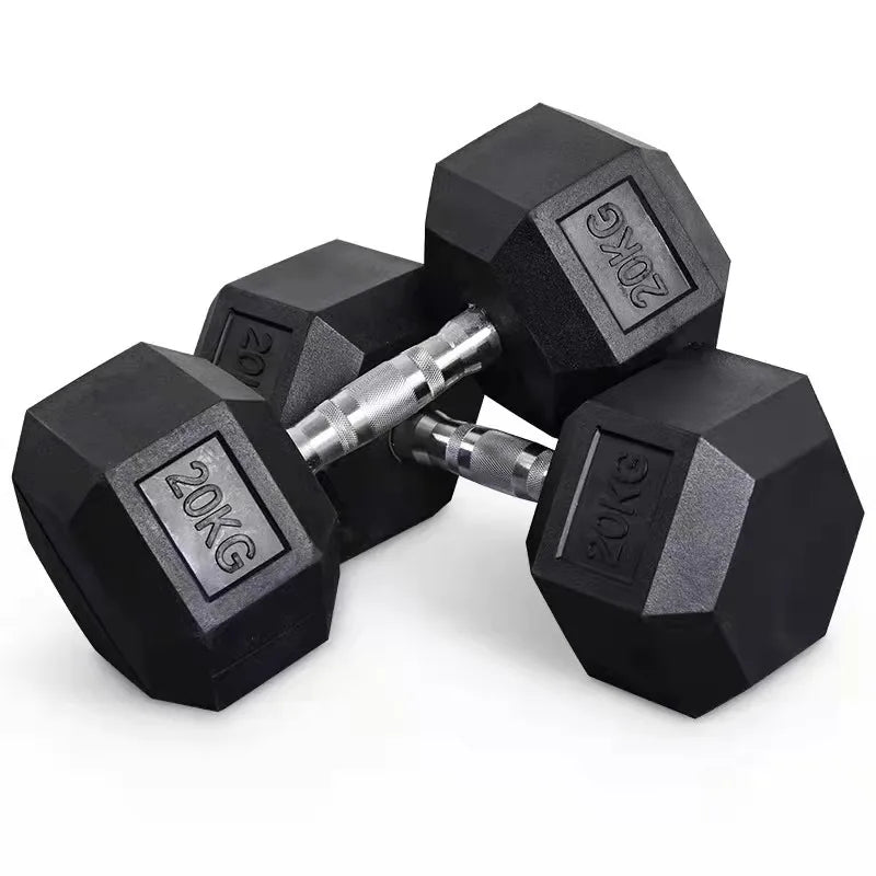 Fitness equipment hex fixed dumbbell men's fitness home gym commercial package glue dumbbell set