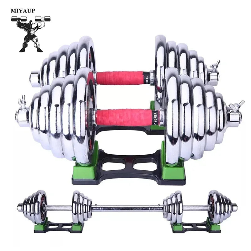 MIYAUP-Adjustable Barbell Dumbbells, Pure Iron, Black Paint, Red Letter, Solid Fitness, Promotion, 30kg, 50kg