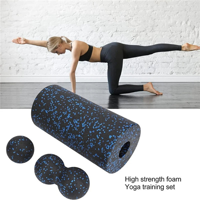 NEW-3PCS Yoga Roller Massage Peanut Ball Set