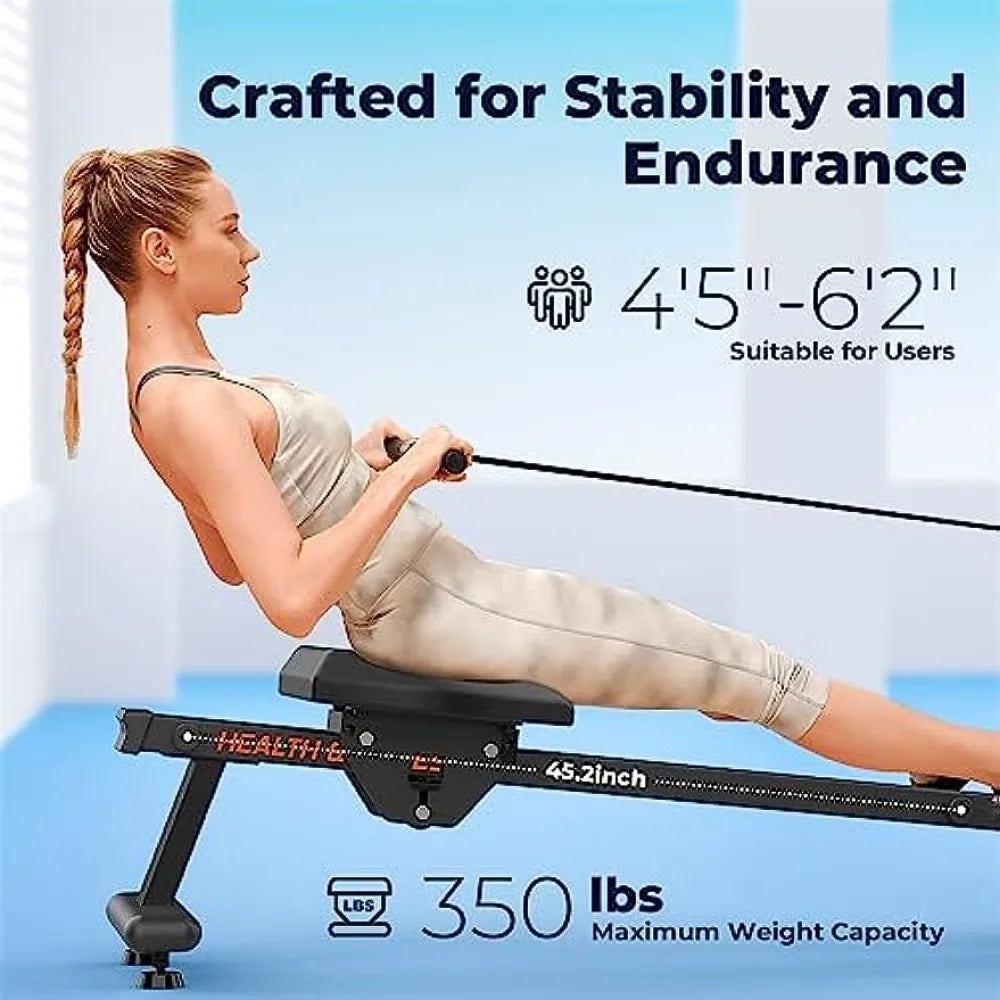 YOSUDA Magnetic/Water Rowing Machine 350 LB Weight Capacity - Foldable Rower for Home Use with with Bluetooth