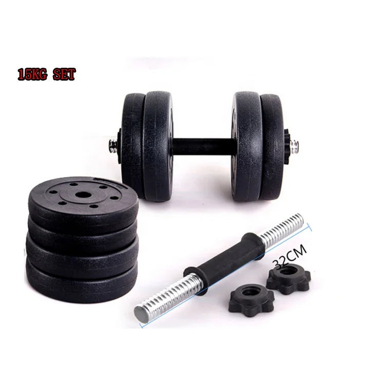 cement dumbbell with PVC bar 10kg 20kg 30kg 40kg for weightlifting sale